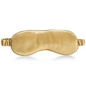 Silken Slumber Solid Minimize Wrinkles and Creases 100% Silk Eye Mask - Gold